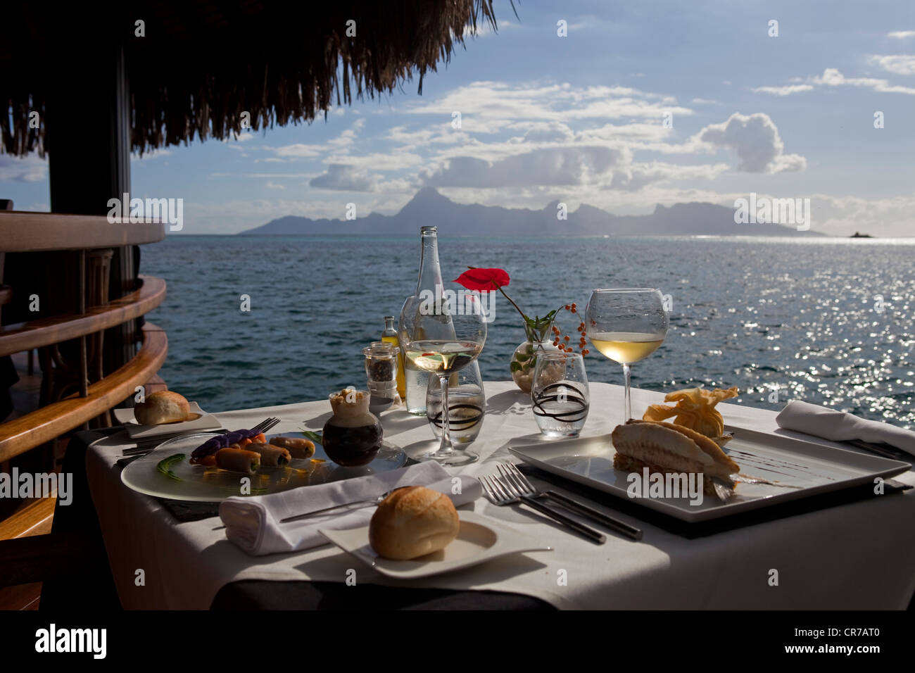 Frankreich, Französisch-Polynesien, Gesellschaft-Archipel, Windward-Inseln, Tahiti, Hotel Intercontinental, Le Lotus Restaurant Stockfoto