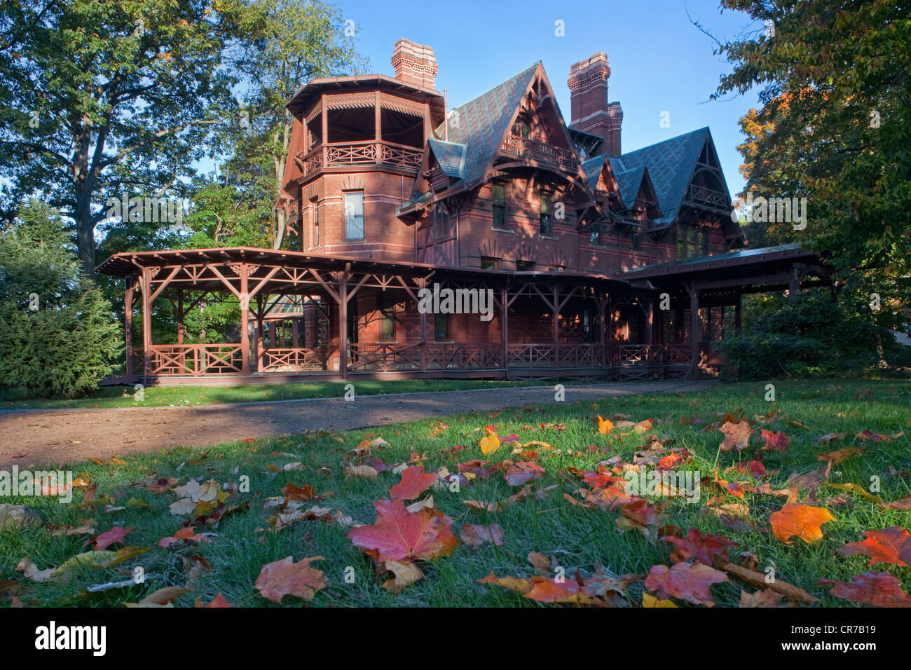 Vereinigte Staaten, New England, Connecticut, Hartford, Haus des amerikanischen Schriftstellers Samuel Langhorne Clemens bekannt als Mark Twain Stockfoto