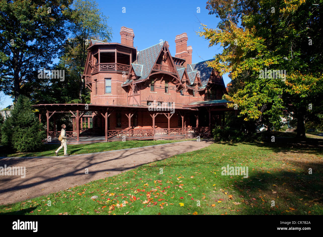 Vereinigte Staaten, New England, Connecticut, Hartford, Haus des amerikanischen Schriftstellers Samuel Langhorne Clemens bekannt als Mark Twain Stockfoto