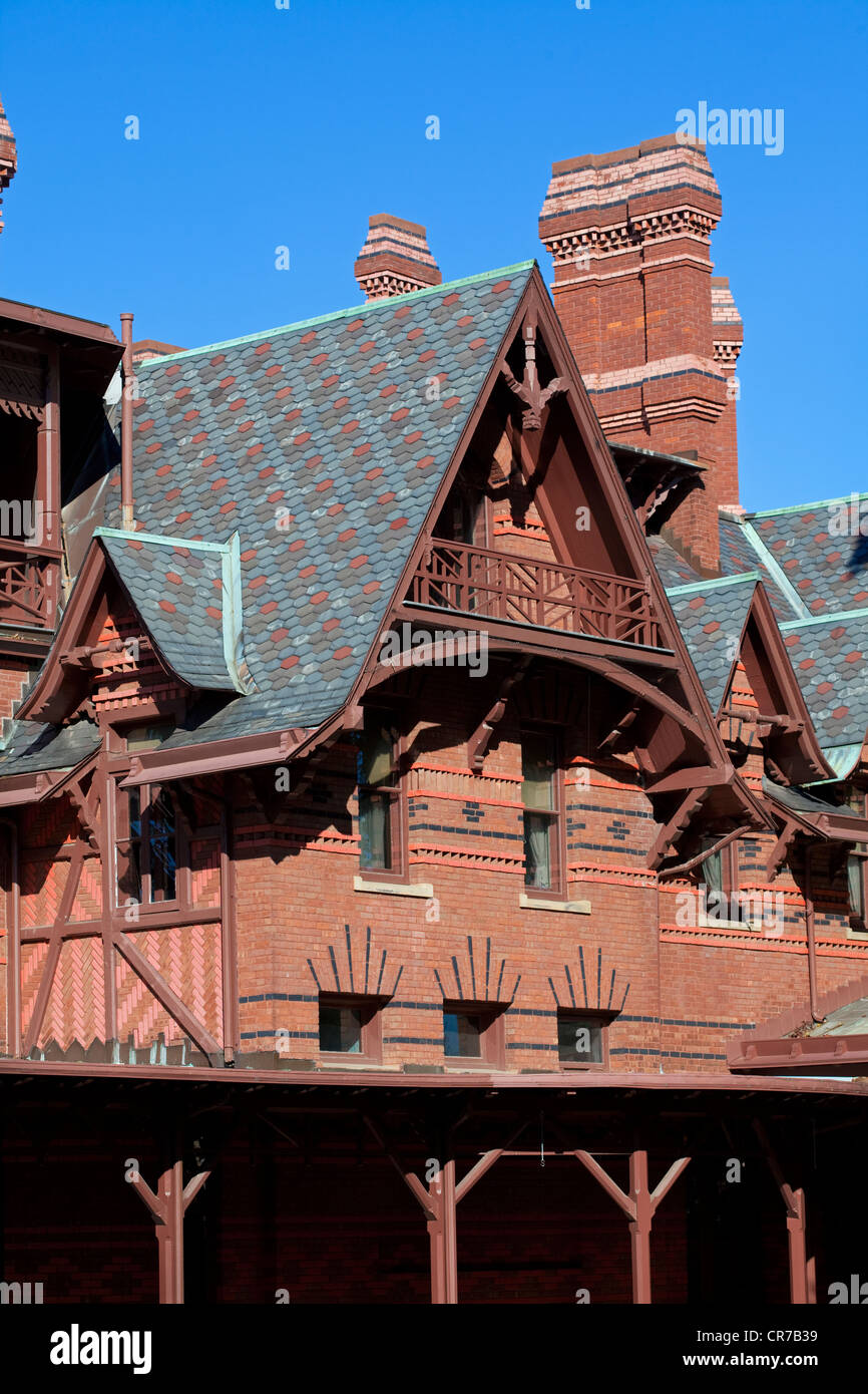 Vereinigte Staaten, New England, Connecticut, Hartford, Haus des amerikanischen Schriftstellers Samuel Langhorne Clemens bekannt als Mark Twain Stockfoto