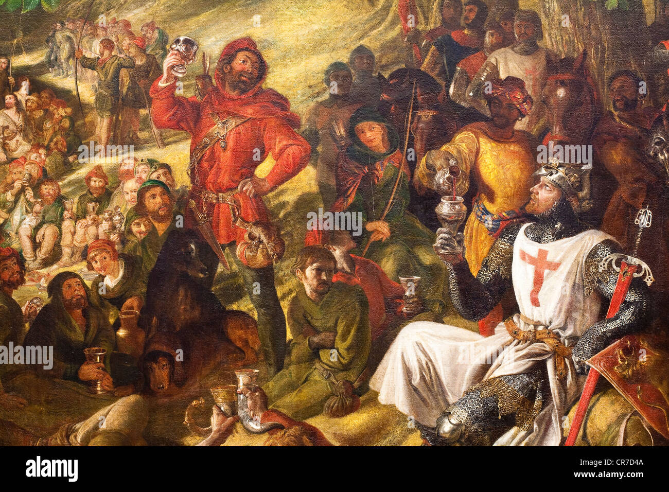 Vereinigtes Königreich, East Midlands, Nottinghamshire, Nottingham, Kunst-Galerie in der Burg, Detail des Gemäldes von Daniel Maclise Stockfoto