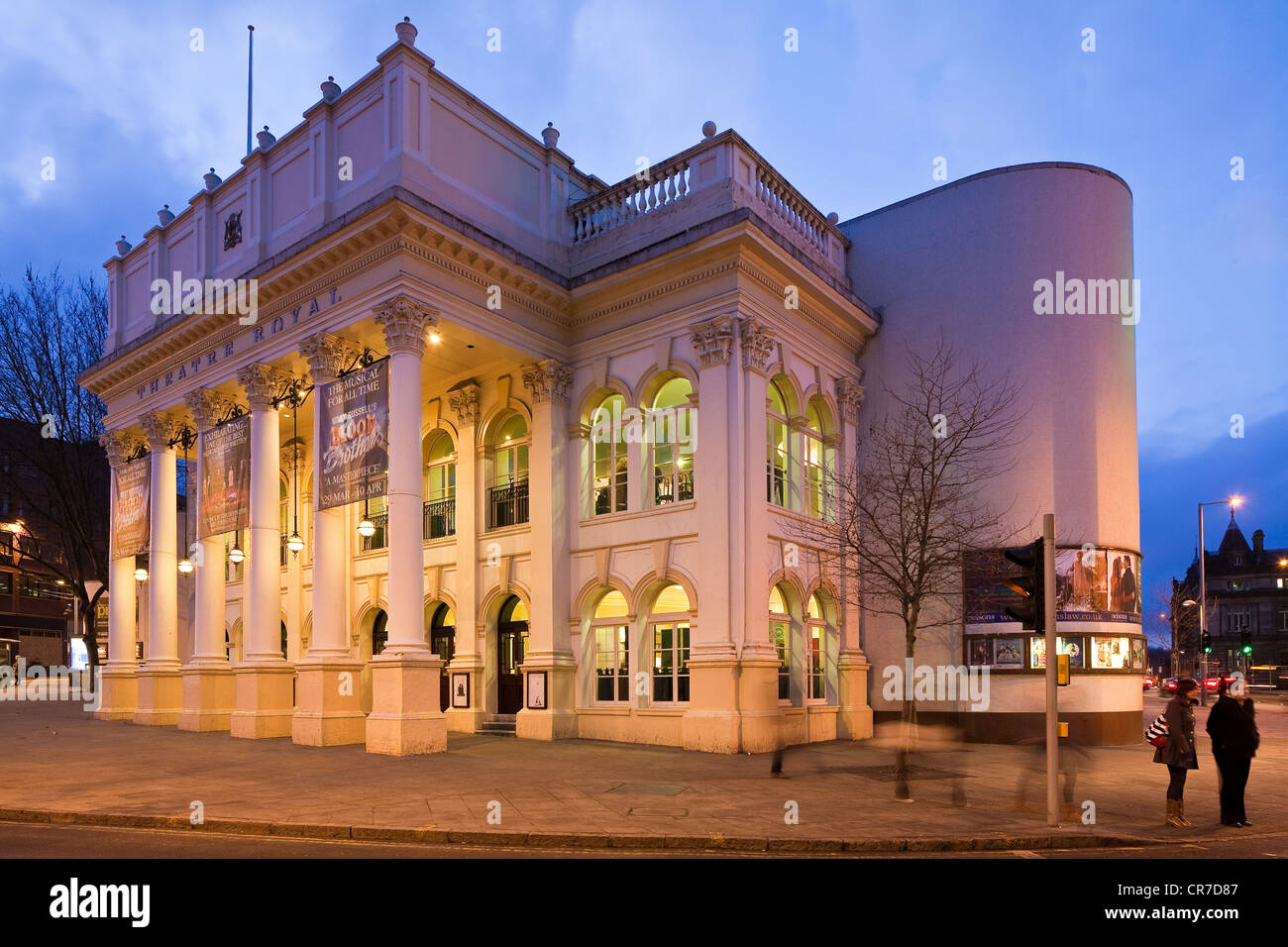 Vereinigtes Königreich, East Midlands, Nottinghamshire, Nottingham, Royal Theatre datiert 1865, Fassade im klassischen Stil mit korinthischen Stockfoto