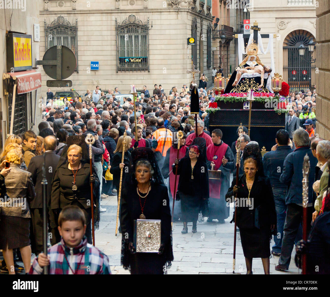 Karfreitags-Prozession, Semana Santa, die Karwoche, Barcelona, Katalonien, Spanien, Europa Stockfoto