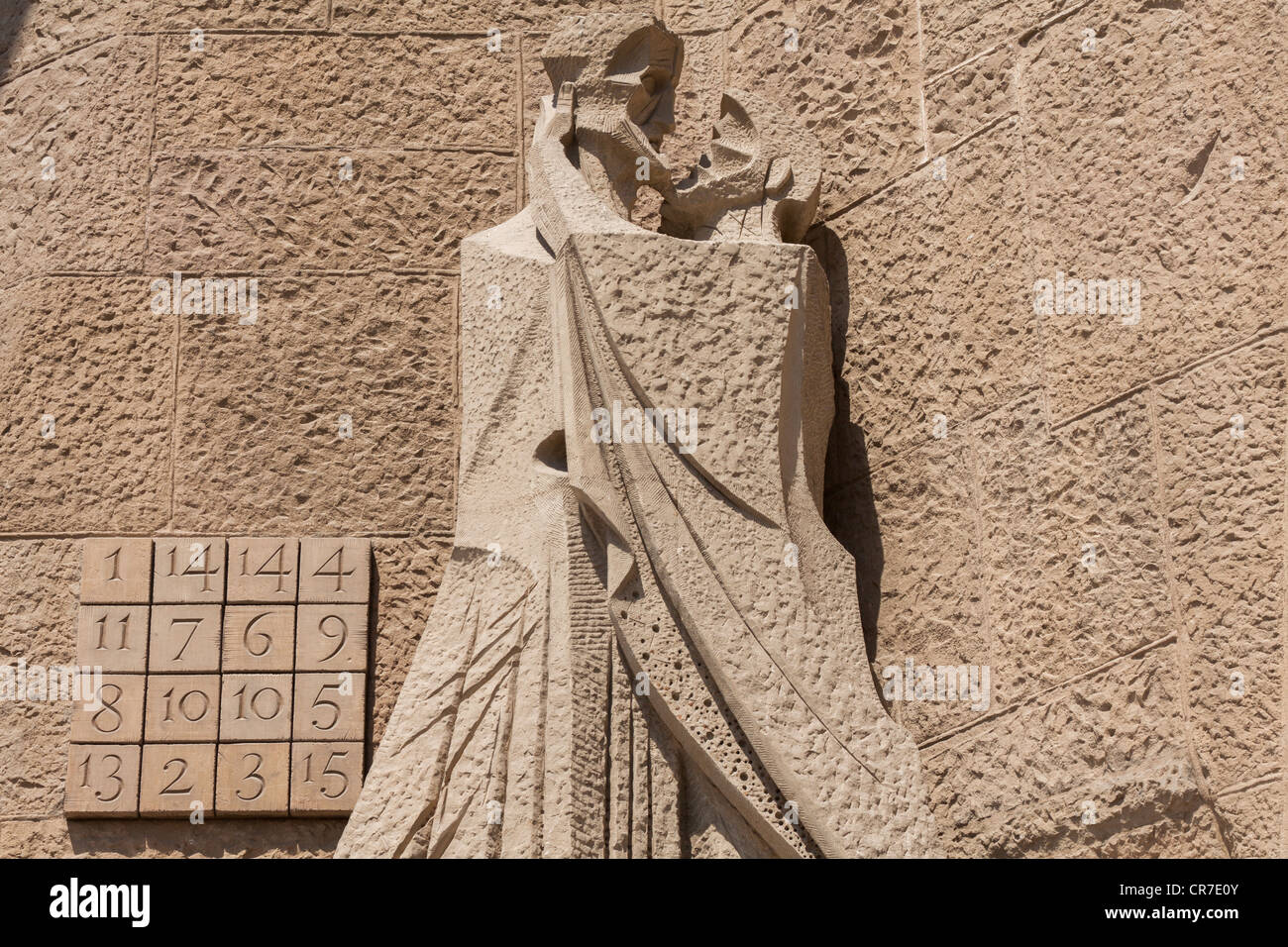 Judas Kiss, Skulptur von Josep Maria Subirachs, Leidenschaft Fassade, Sagrada Familia, Basílica ich Temple Expiatori De La Sagrada Stockfoto