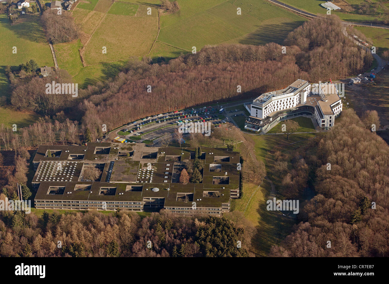 IG Metall Bildungszentrum Sprockhoevel, IG Metall Gewerkschaft Schulungszentrum, Neubau, Tagungshotel Antenne anzeigen Stockfoto