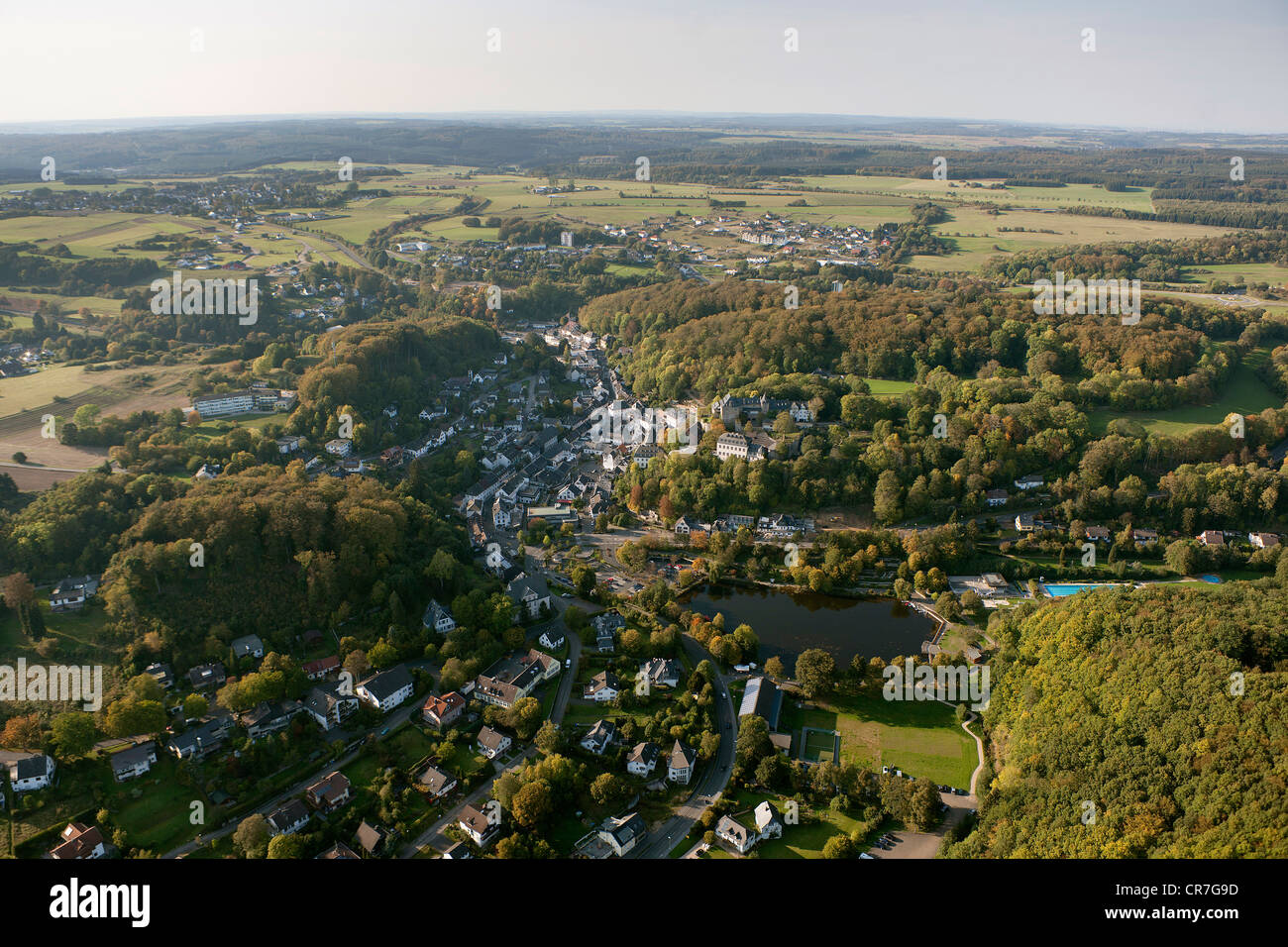 Antenne zu sehen, Blankenheim, Eifel-Bergkette, North Rhine-Westphalia, Deutschland, Europa Stockfoto