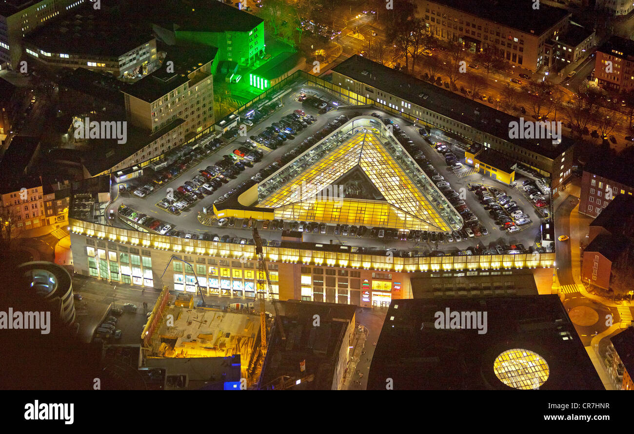 Luftbild, Nachtansicht, ThierGalerie, Thier-Galerie, shopping Center, ECE, Innenstadt, Dortmund, Ruhrgebiet Stockfoto