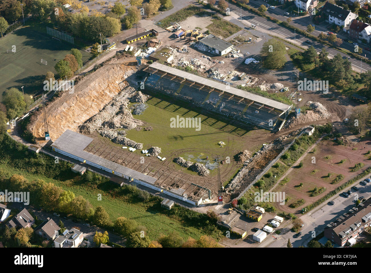 Luftbild, alte Tivoli-Stadion, der ehemalige Fußball-Stadion der Alemannia Aachen, Aachen, Nordrhein-Westfalen, Deutschland, Europa Stockfoto