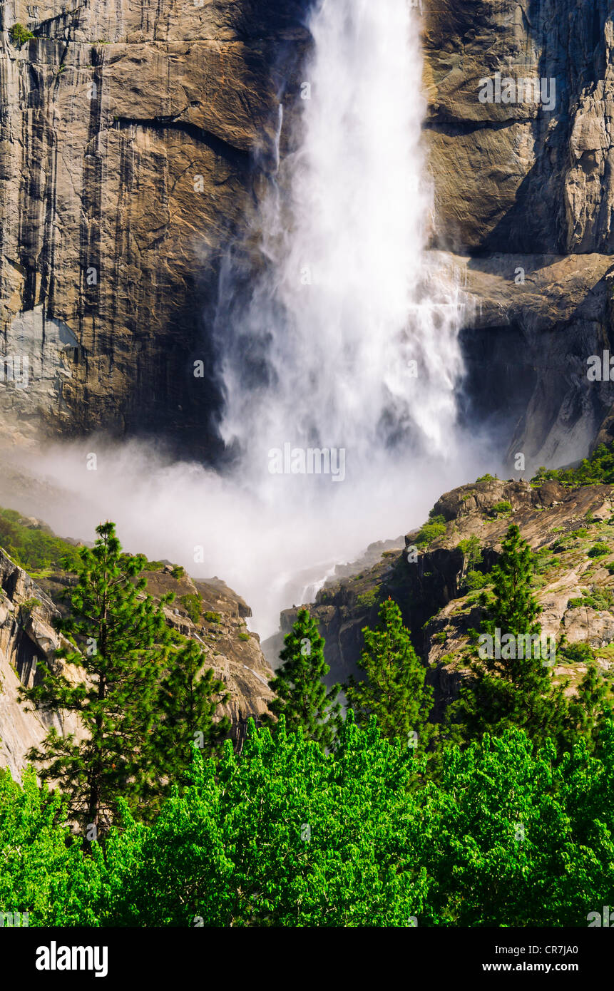 Detail der oberen Yosemite Fall, Yosemite-Nationalpark, Kalifornien USA Stockfoto