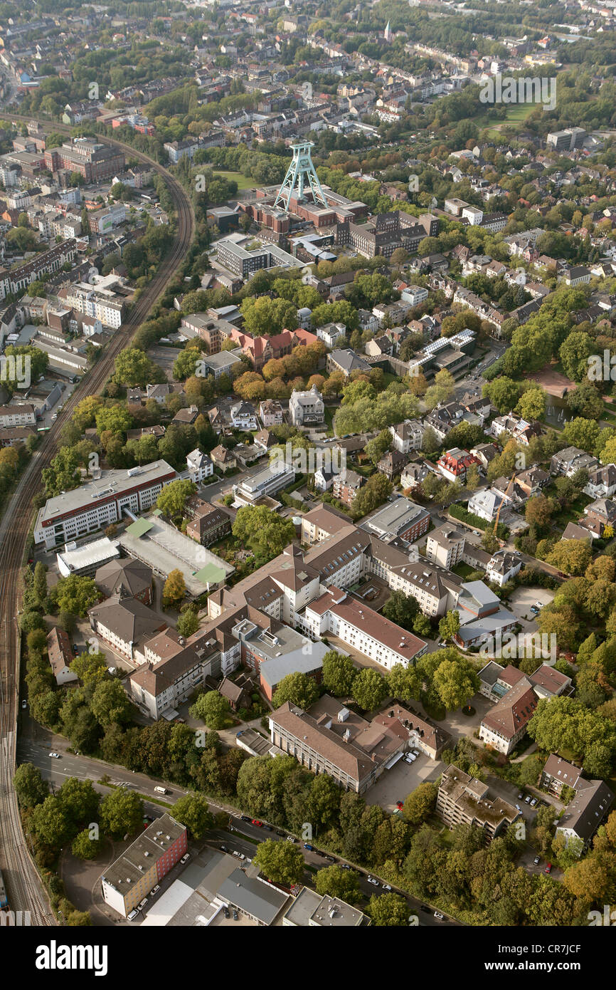 Luftbild, Augusta-Kranken-Anstalt GmbH Krankenhaus, auch bekannt als Linden-Hospital, Bochum, Ruhrgebiet, Nordrhein-Westfalen Stockfoto