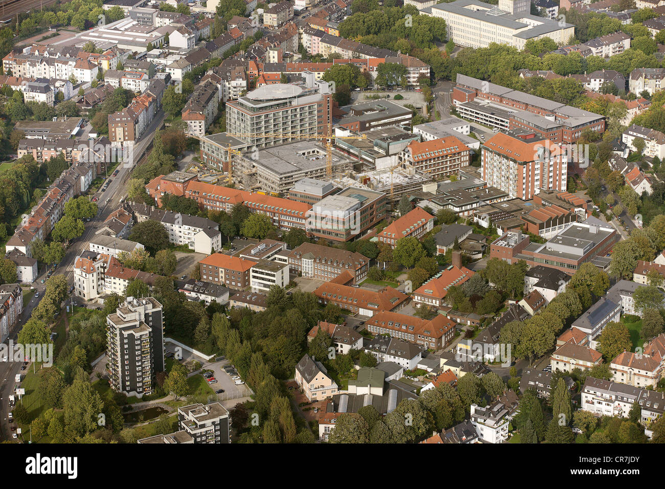 Luftbild, Lehrkrankenhaus berufsgenossenschaftliche Universitaetsklinikum Bergmannsheil, Bergmannsheil Krankenhaus, Bochum Stockfoto