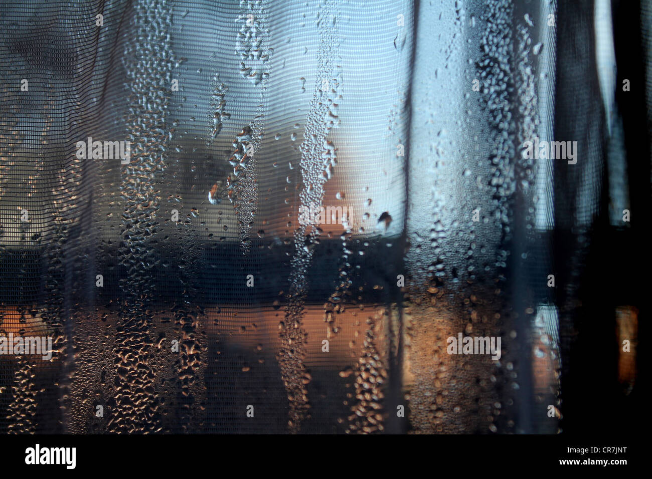 Abstract/bildende Kunstfotografie - ein Fenster mit Kondensation Stockfoto