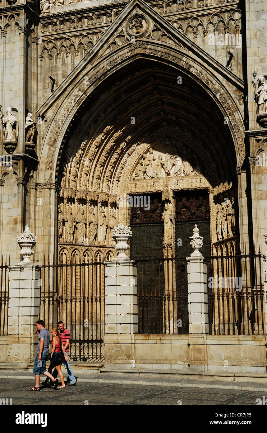 Spanien, Kastilien-La Mancha, Toledo, historische Stadt UNESCO-Welterbe, die Primaten-Kathedrale der Heiligen Maria von Toledo (Catedral Stockfoto