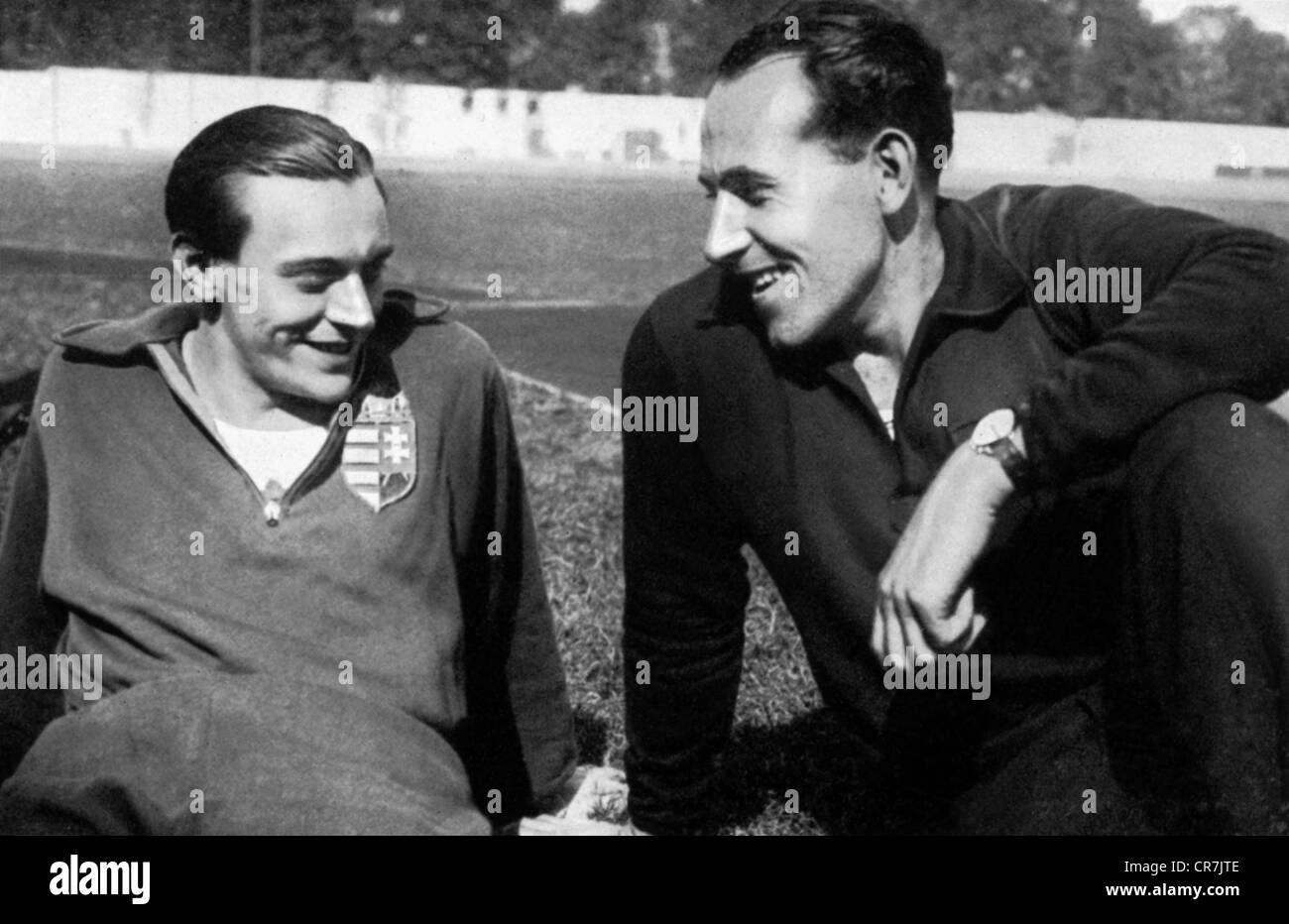 Borchmeyer, Erich, 23.1.1905 - 17.8.2000, deutscher Sportler (rechts), mit Jozsef Sir (Ungarn), ca. 1935, Stockfoto