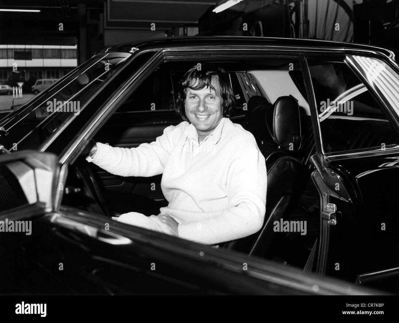 Jarier, Jean-Pierre, * 10.6.1946, französischer Rennfahrer, in einem Mercedes-Benz 450 SLC, 1980er Jahre, Stockfoto