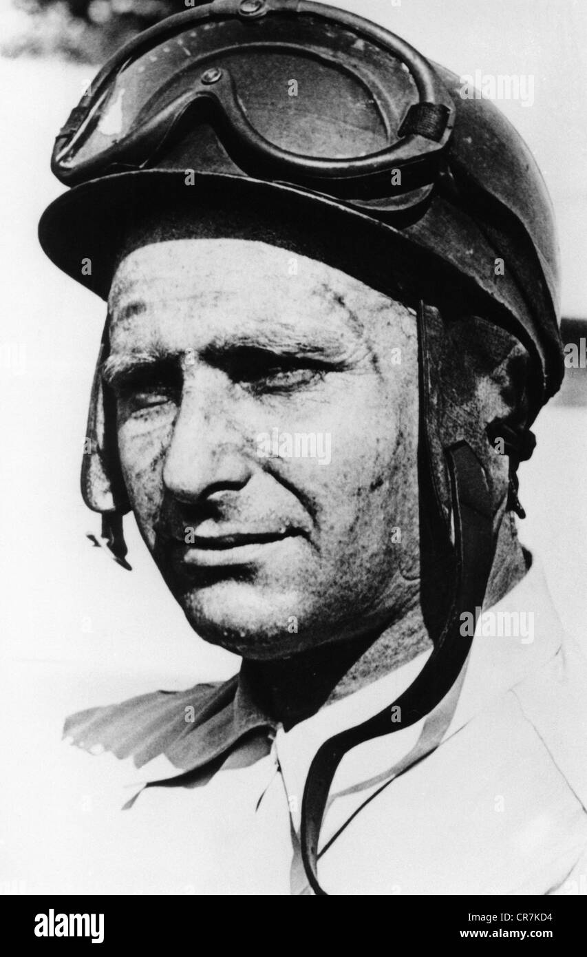 Fangio, Juan Manuel, 24.9.1911 - 17.7.1995, argentinischer Rennfahrer, Porträt, 1950er Jahre, Stockfoto