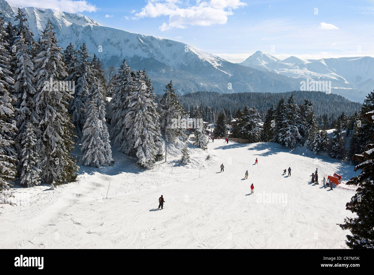 Isere, Frankreich Massif de Belledonne, Chamrousse, Skigebiet, die Website Roche Beranger (Chamrousse 1750) Stockfoto