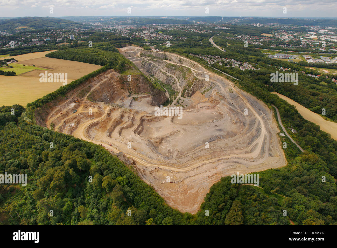 Luftbild, Donnerkuhle Mine, Hagen, Ruhr und Umgebung, Nordrhein-Westfalen, Deutschland, Europa Stockfoto