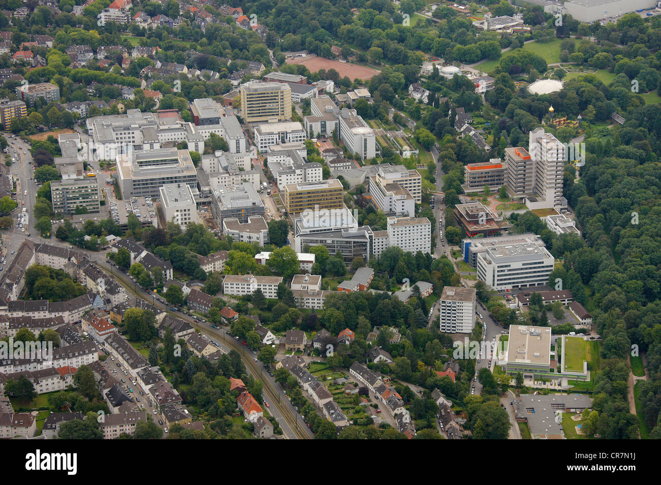 Luftaufnahme, Universitätsklinikum Essen, Ruhrgebiet, Nordrhein-Westfalen, Deutschland, Europa Stockfoto