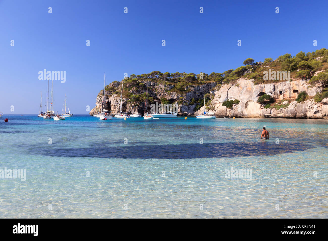 Spanien, Balearen, Cala Macarella Strand Stockfoto