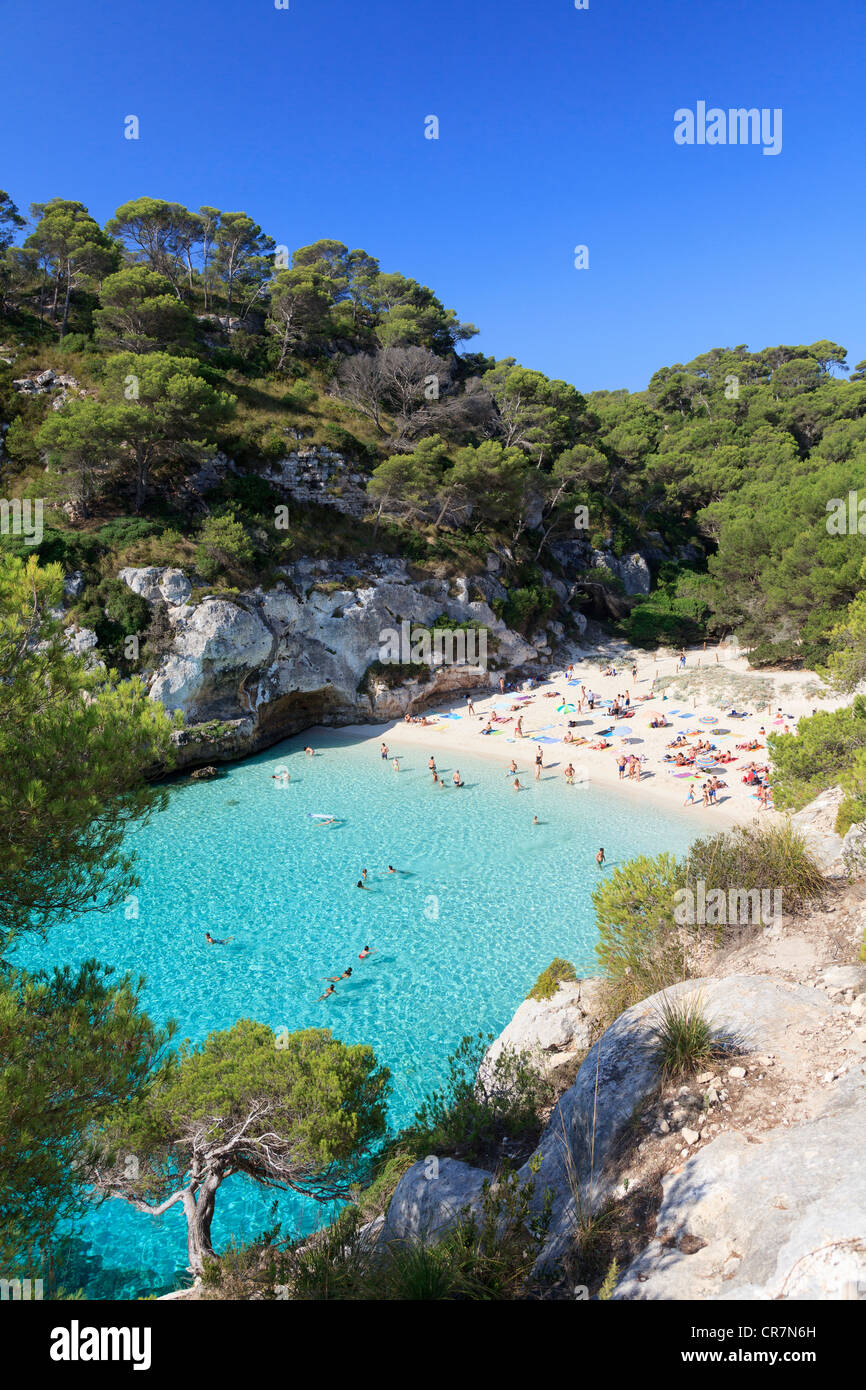 Spanien, Balearen, Cala Macarelleta Strand Stockfoto