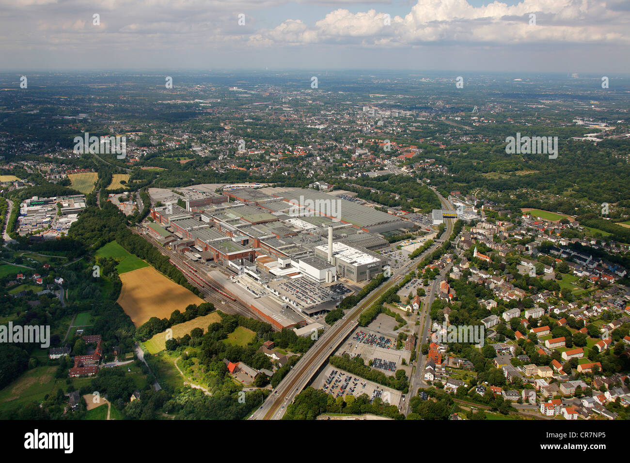 Luftaufnahme, Opel Werk 1, Auto Produktionswerk, Bochum, Ruhrgebiet, Nordrhein-Westfalen, Deutschland, Europa Stockfoto