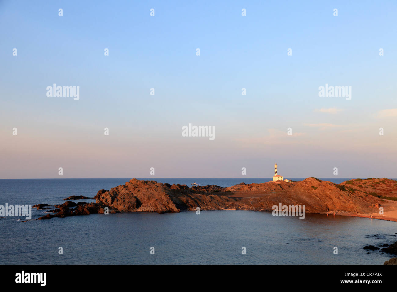 Spanien, Balearen, Menorca, Cap de Favaritx Leuchtturm Stockfoto