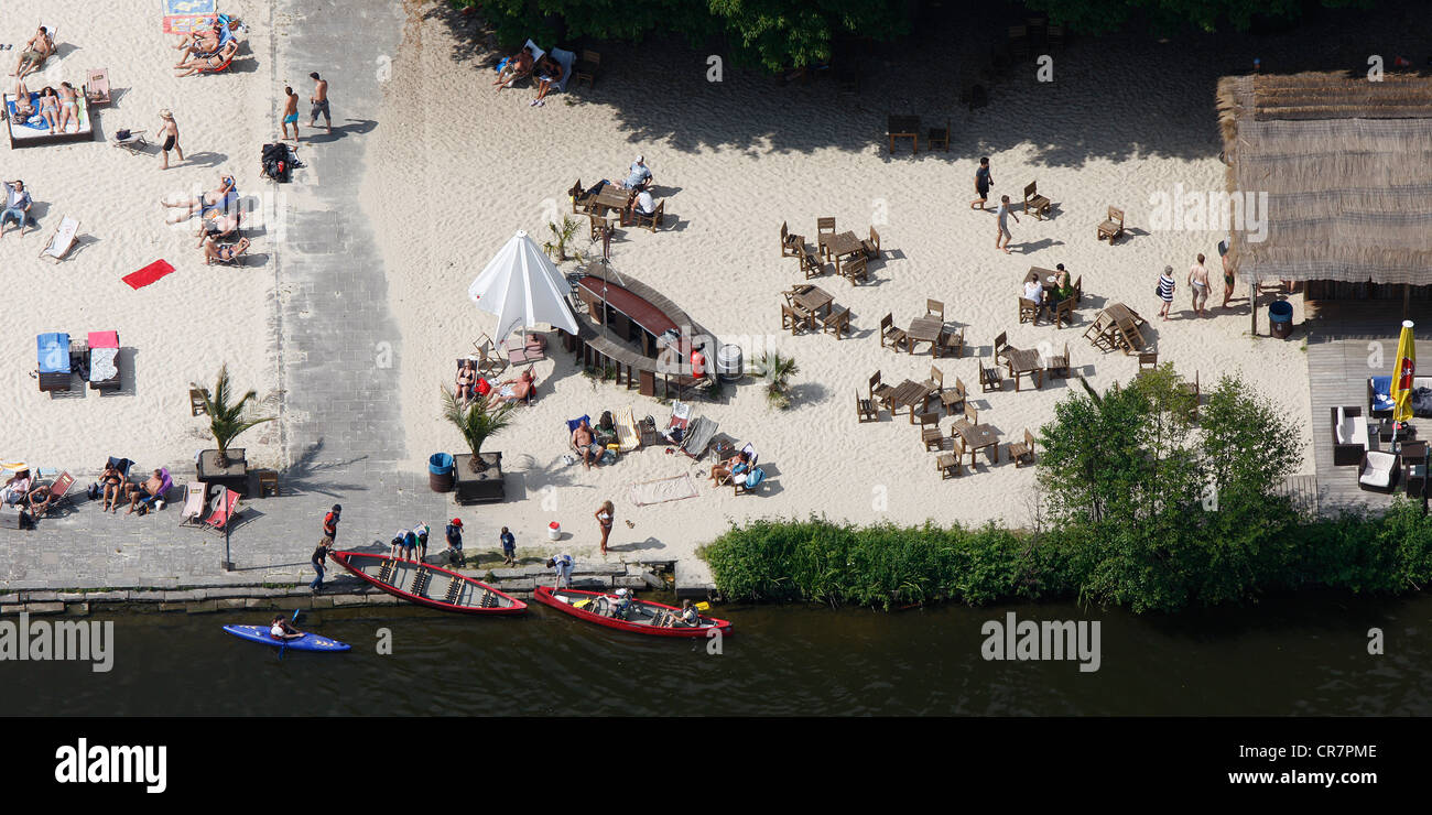 Luftaufnahme, Suedsee-Paradies Essen, Seaside Beach Baldeney, See Baldeney, Essen, Ruhrgebiet, Nordrhein-Westfalen Stockfoto