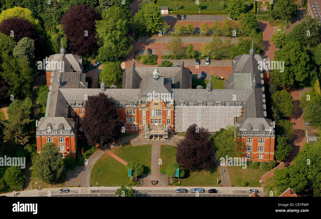 Luftbild, Altenheim, Bundesknappschaft, AOK Krankenversicherung, Recklinghausen, Ruhrgebiet, Nordrhein-Westfalen Stockfoto