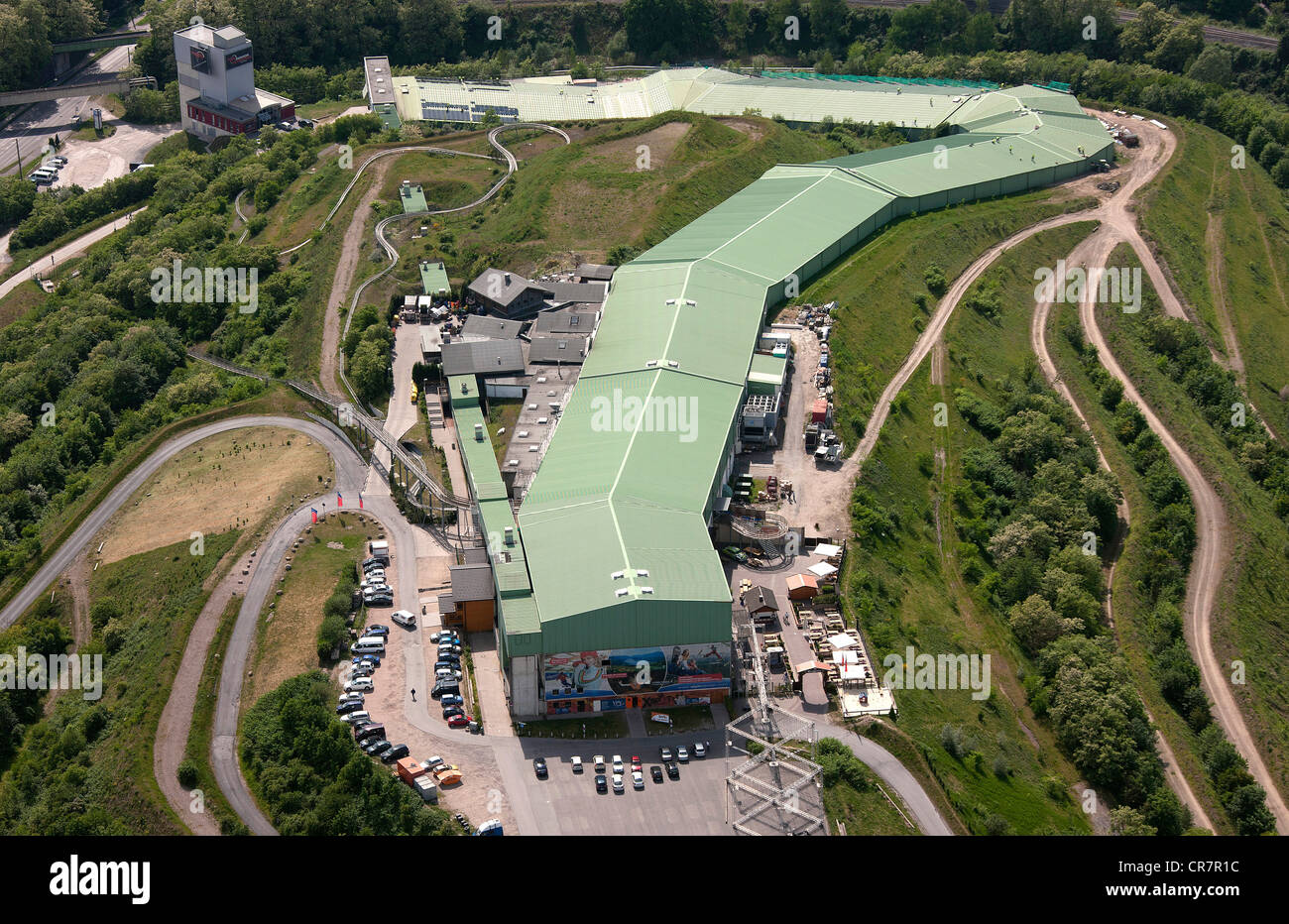 Luftaufnahme, Alpincenter Bottrop indoor ski Center, Bottrop, Ruhrgebiet Region, North Rhine-Westphalia, Deutschland, Europa Stockfoto