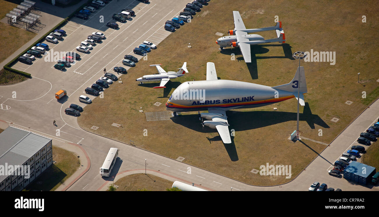 Luftaufnahme, Flughafen Hamburg-Finkenwerder, Hamburg, Deutschland, Europa Stockfoto