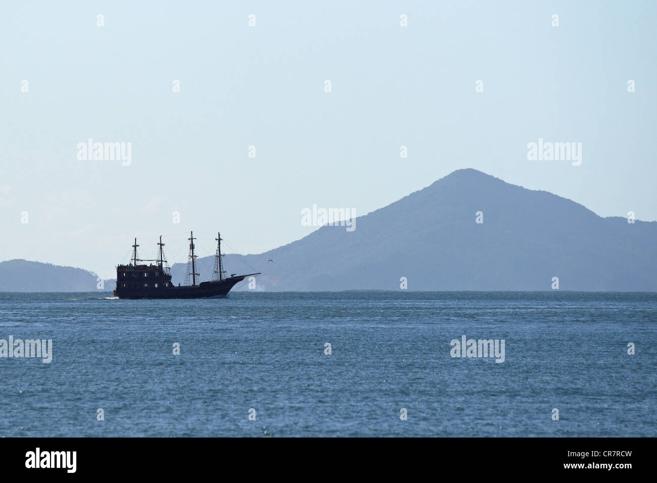 Rundgang mit dem Piratenschiff Stockfoto