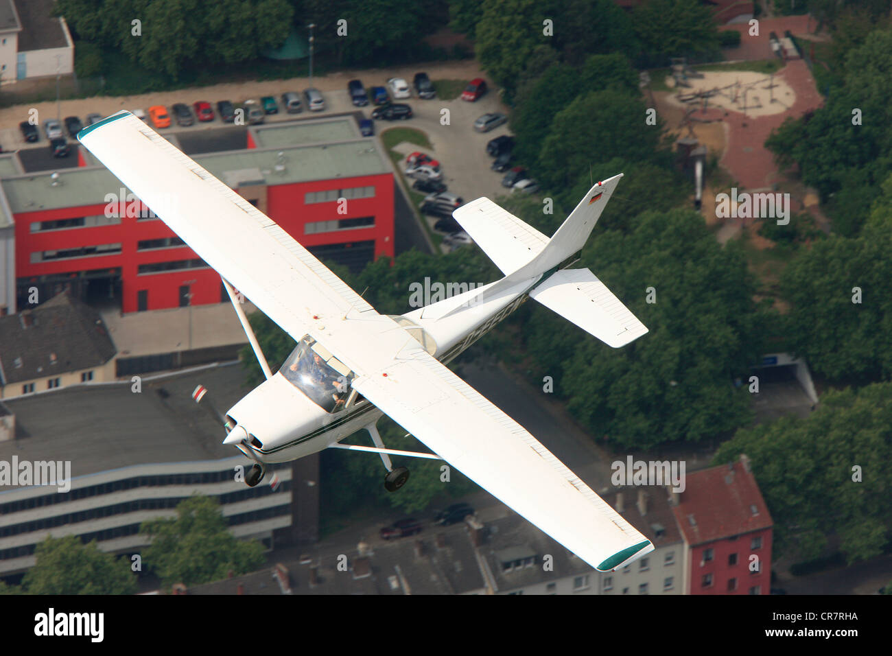 Luftaufnahme, Cessna 172, Fotograf, feiert den Championsip Sieg von Borussia Dortmund, BVB, Dortmund, Borsigplatz fliegen Stockfoto