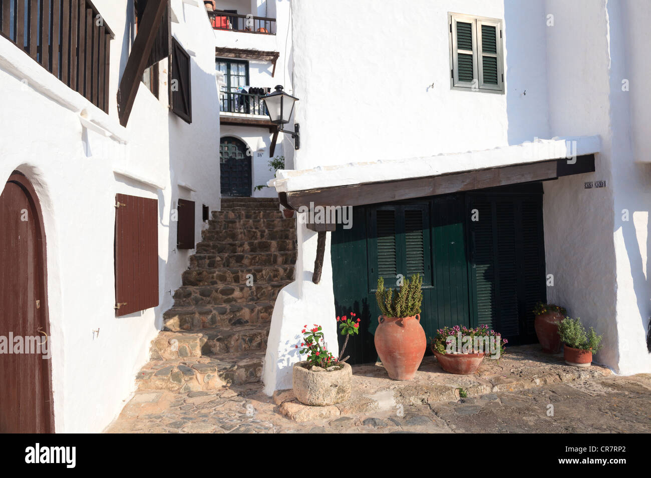 Spanien, Balearen, Menorca, Angeln Dorf Binibequer Vell Stockfoto