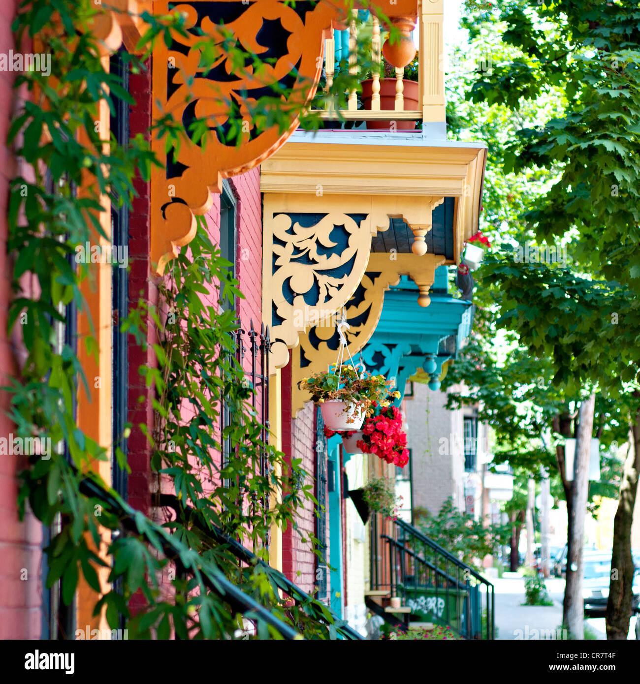 Montreal-Balkone-design Stockfoto