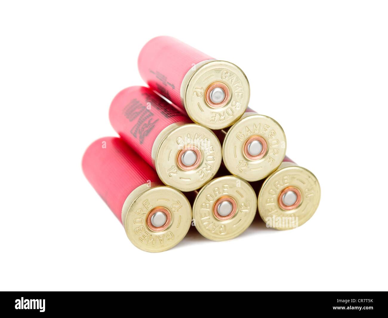 Rosa Schrotflinte Munition Stockfoto
