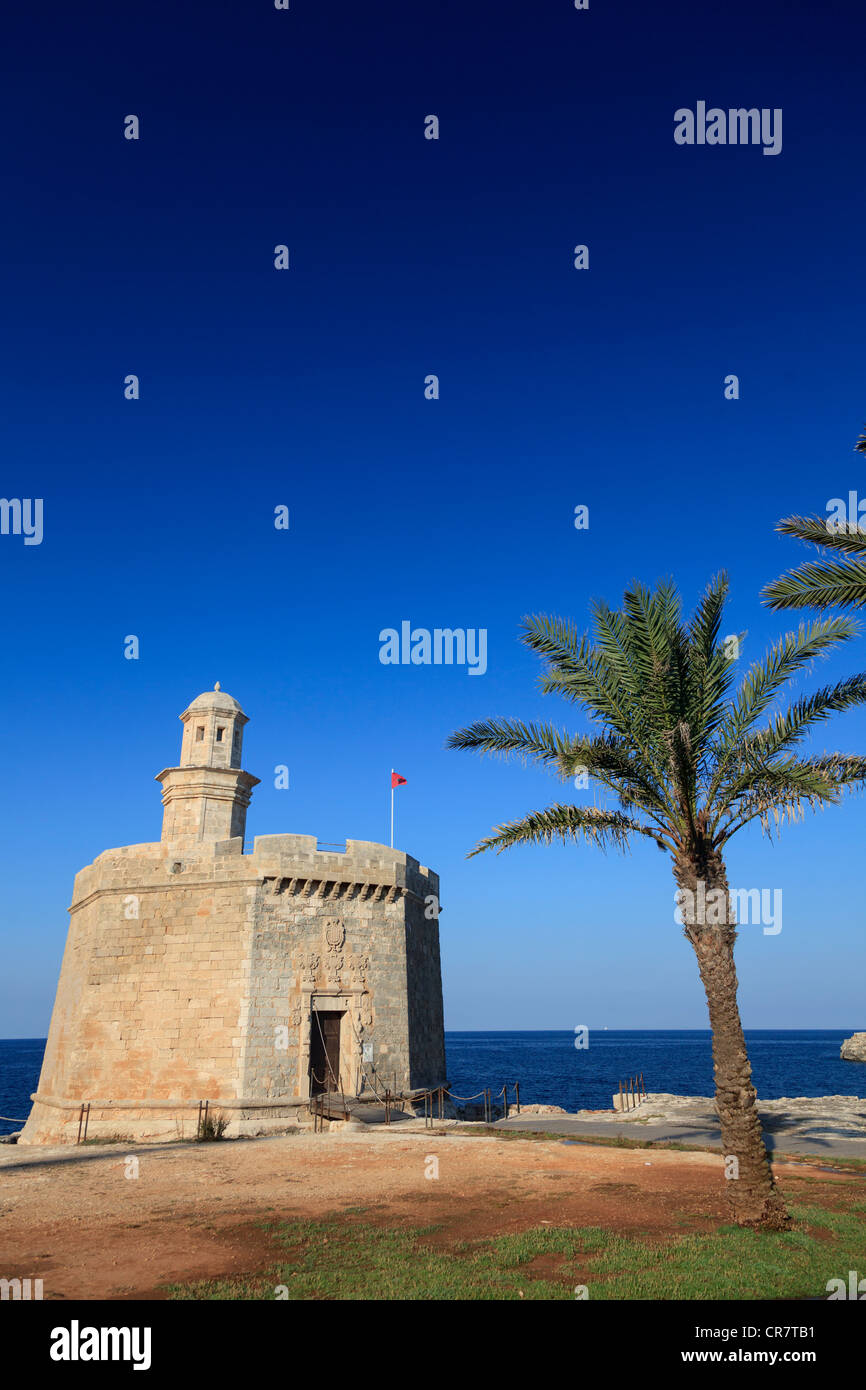 Spanien, Balearen, Menorca, Ciutadella, Altstadt, Burg Sant Nicolau Stockfoto