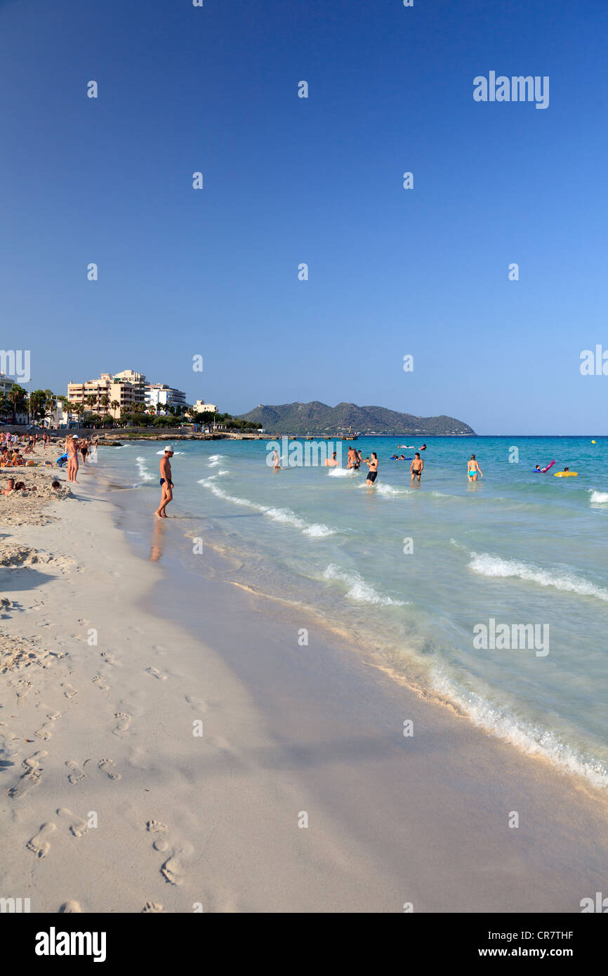 Spanien, Balearen, Mallorca, Cala Millor Strand Stockfoto
