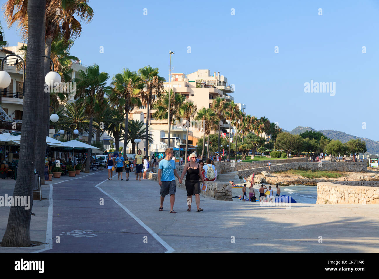 Spanien, Balearen, Mallorca, Cala Millor Strand Stockfoto