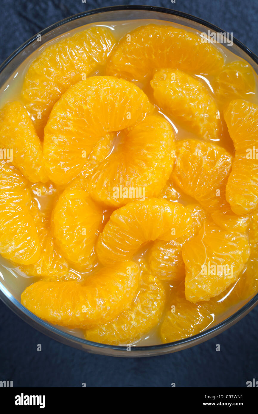 Mandarin Orange Scheiben oder Segmente Stockfoto