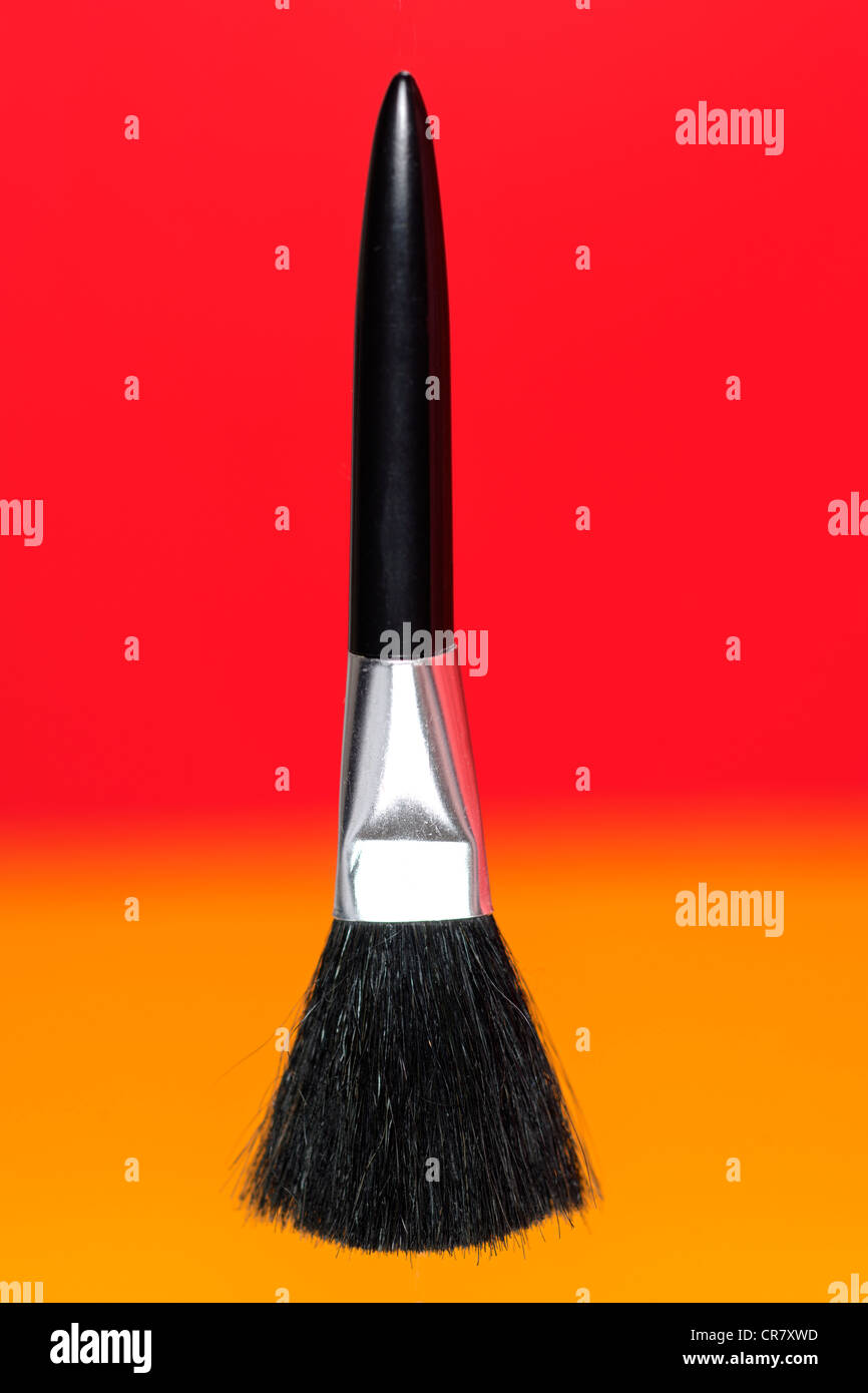 Kleine schwarze flache Borstenpinsel Stockfoto