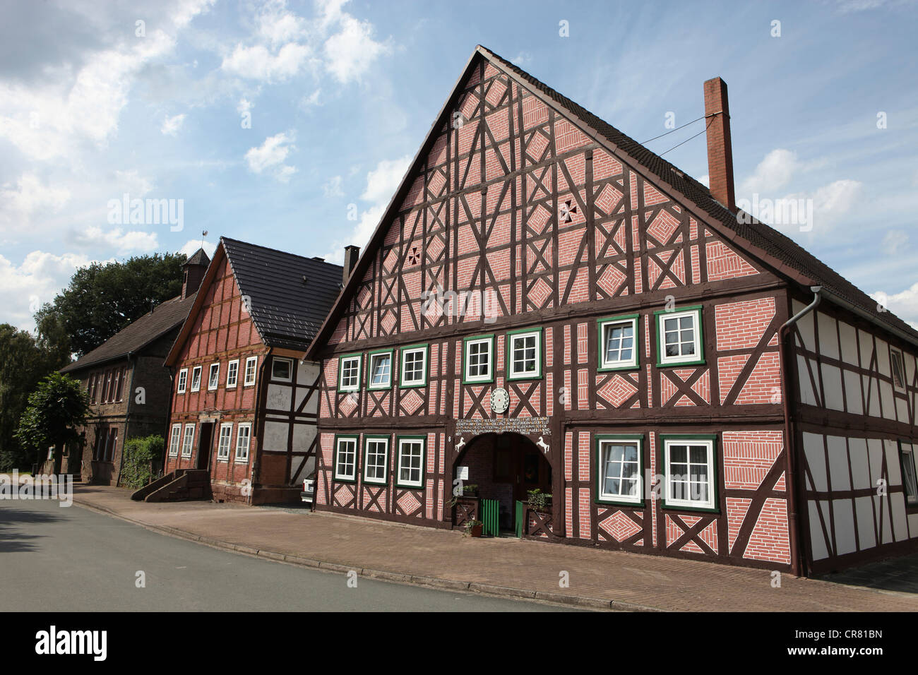 Fachwerkhaus, Negenborn, Weserbergland-Region, Niedersachsen, Deutschland, Europa Stockfoto