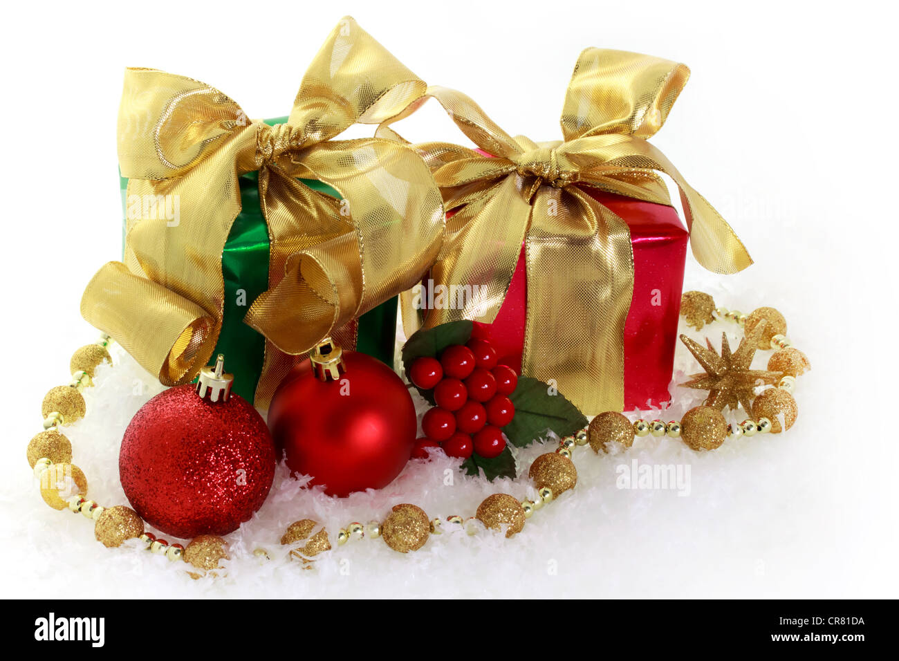 Weihnachtsgeschenke verpackt schön Stockfoto