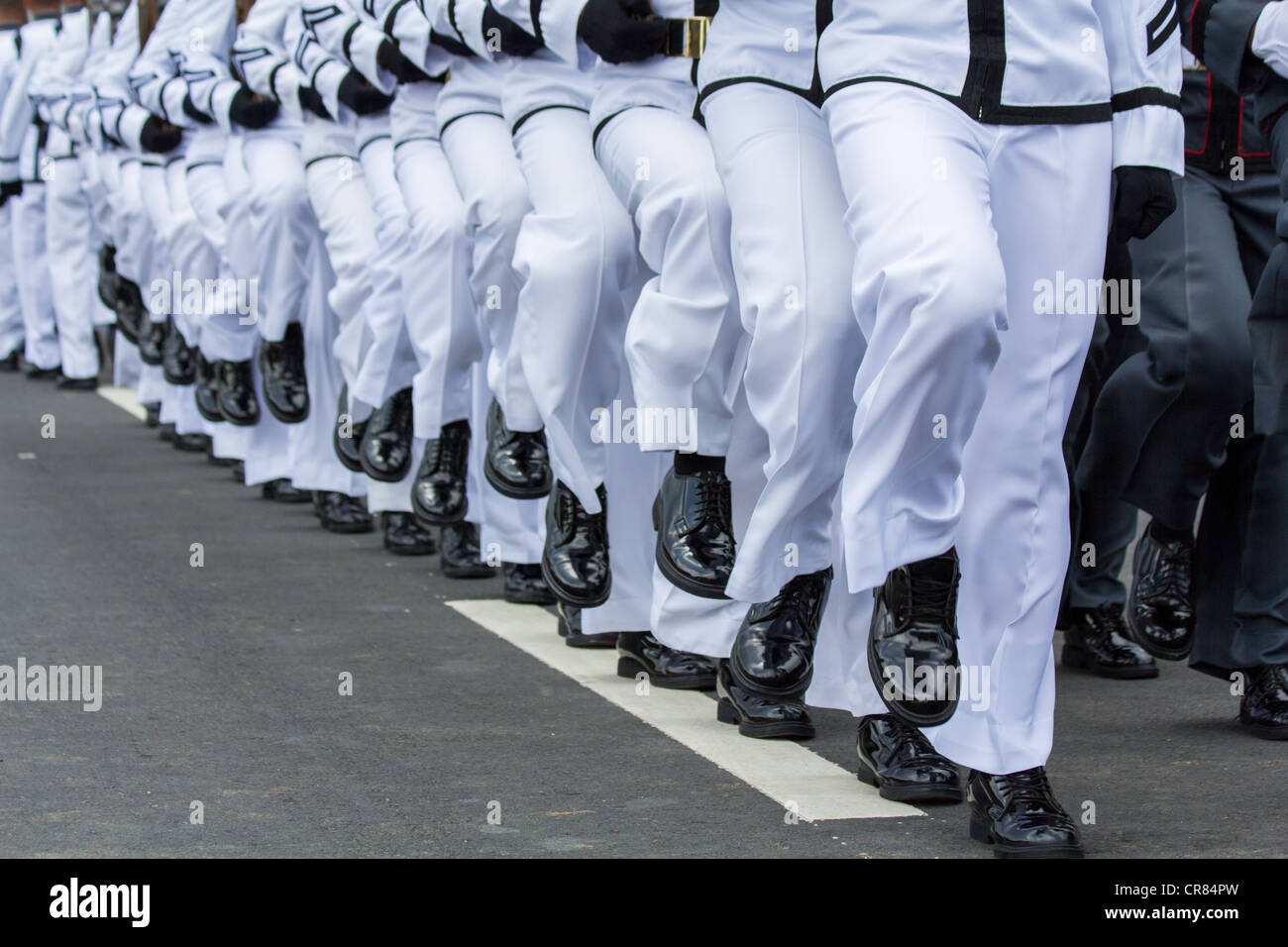 Mitglieder der Philippine Military Academy durchführen Stille Bohren während der Feier des Unabhängigkeitstages Länder Stockfoto