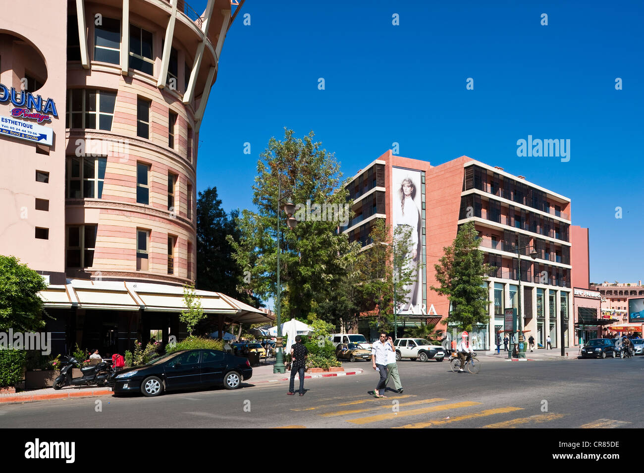 Marokko, hoher Atlas, Marrakesch, Kaiserstadt, Medina UNESCO-Welterbe, Stadtteil Gueliz, Avenue Mohammed 5 Stockfoto