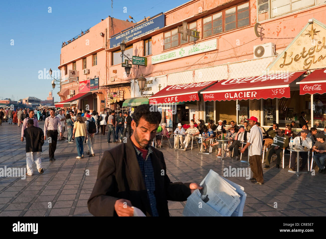 Kaiserstadt, Weltkulturerbe der UNESCO, Riad el Zitoun Fußgängerzone Medina, Marrakesch, Marokko, hoher Atlas Stockfoto