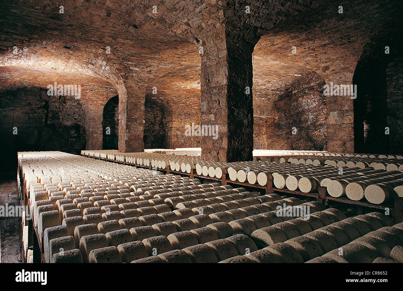 Frankreich, Aveyron, die Causses und Cevennen, mediterrane Agro pastorale Kulturlandschaft, UNESCO-Welterbe, Roquefort Stockfoto