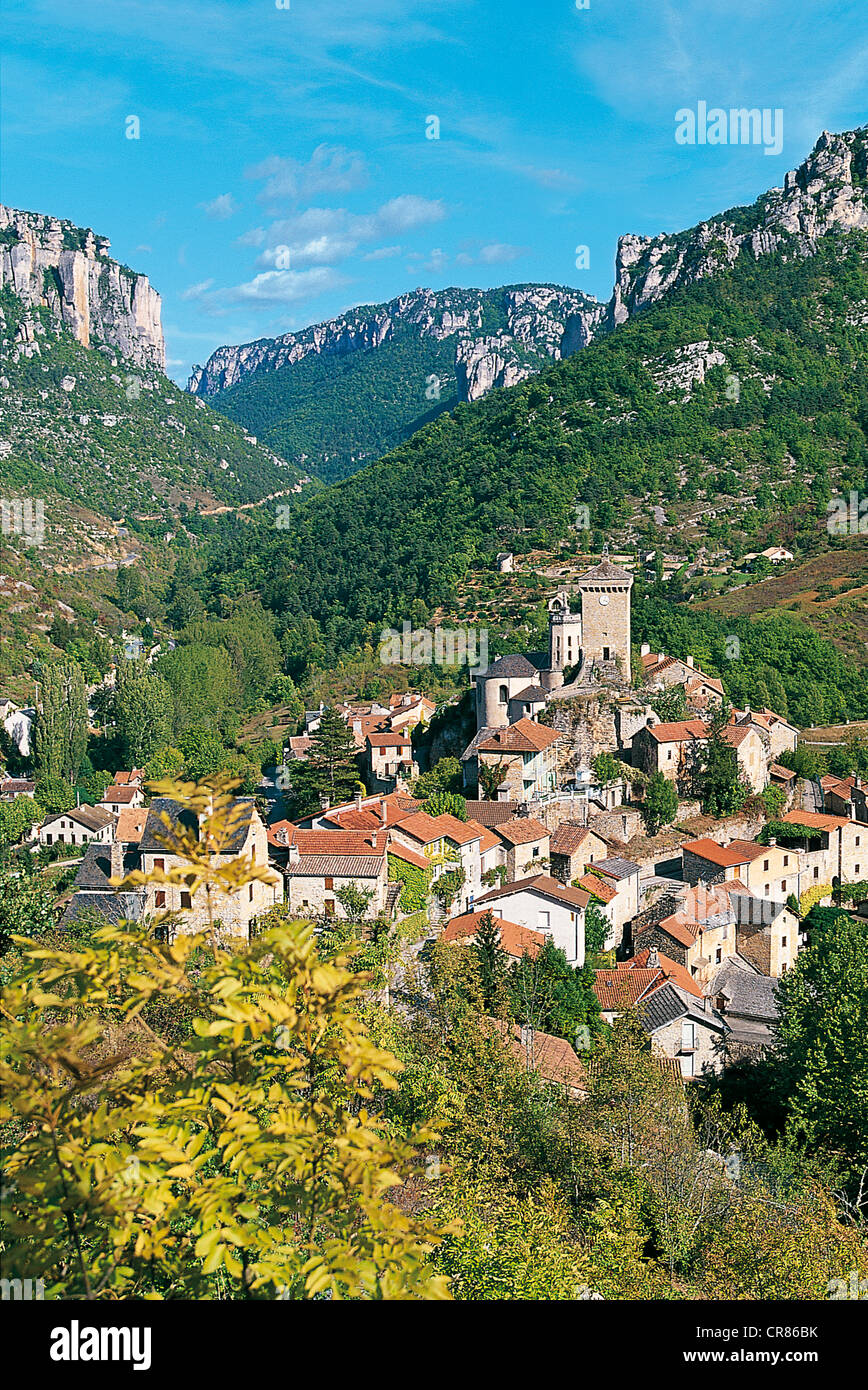 Frankreich, Aveyron, die Causses und Cevennen, mediterrane Agro pastorale Kulturlandschaft, UNESCO-Welterbe, Stockfoto