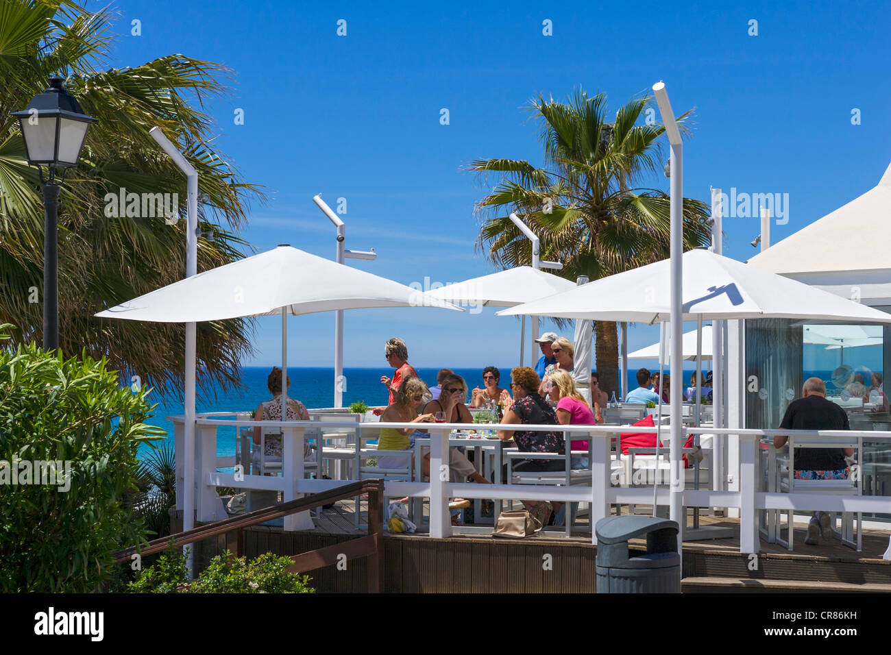 Restaurant am Meer in der exklusiven Resort Vale de Lobo, Algarve, Portugal Stockfoto