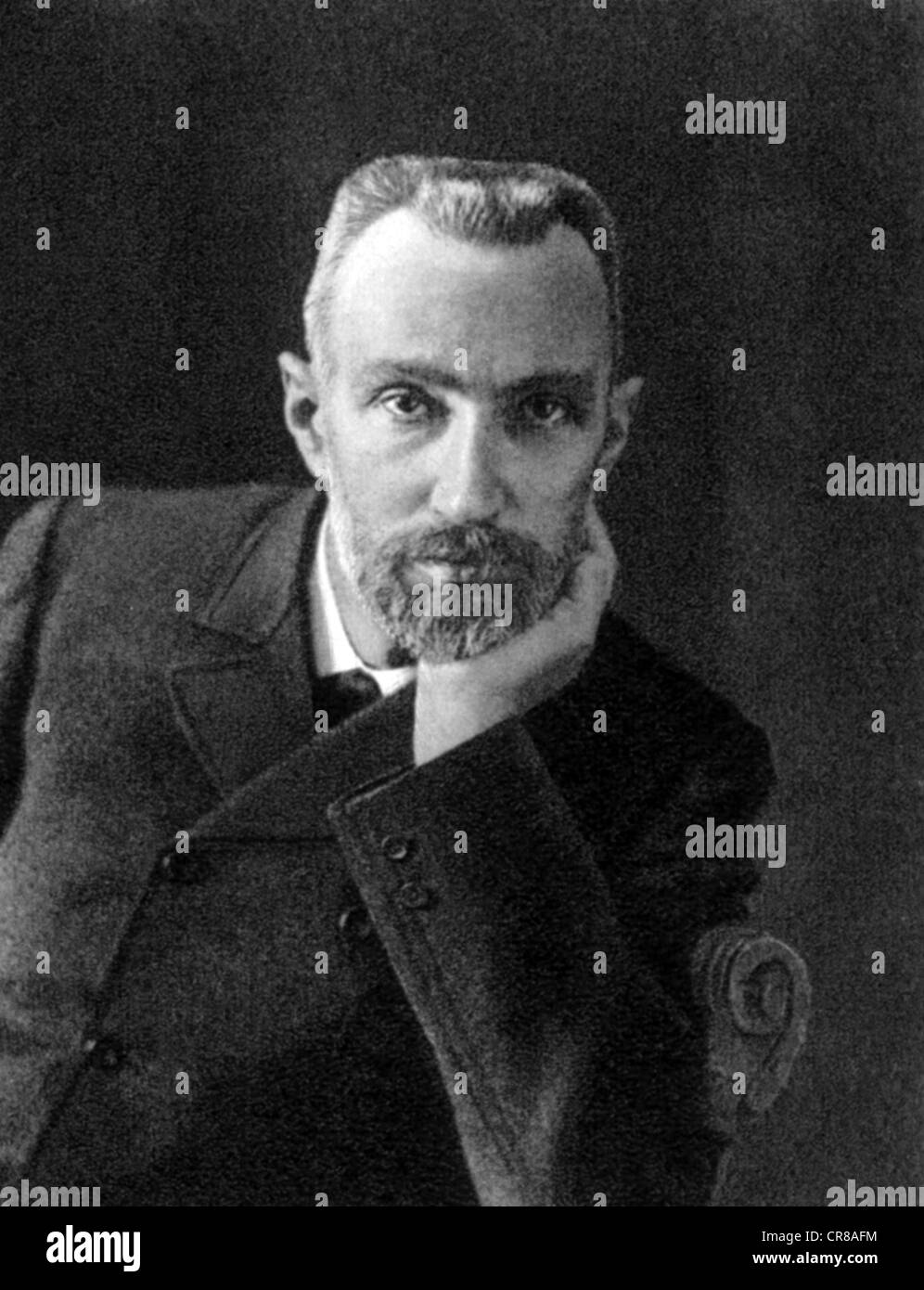 Curie, Pierre, 15.5.1859 - 19.4.1906, französischer Physiker und Chemiker, halbe Länge, ca. 1900, Stockfoto